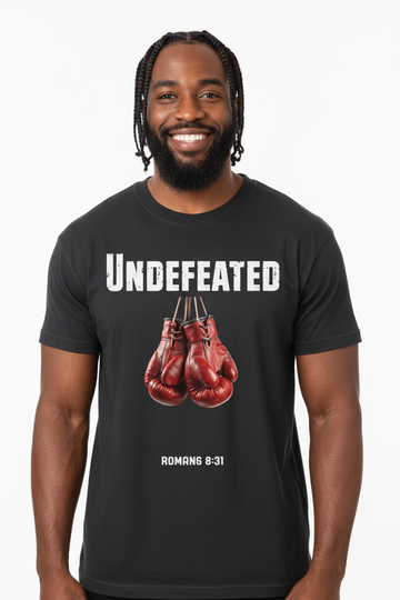 Undefeated Romans 8:31 Vintage Unisex Washed Oversized Cotton T-Shirt
