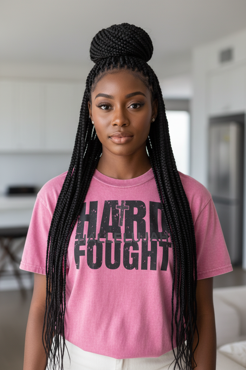 Hard Fought Hallelujah - Oversized Snow Washed Oversized Cotton Unisex T-Shirt