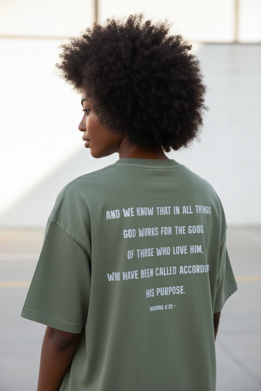 His Good. My Purpose. Enzyme Oversized Washed Christian T-Shirt