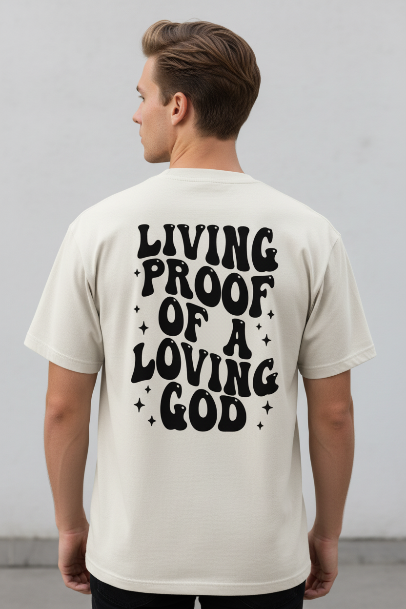 Living Proof of a Loving God Vintage Washed Unisex Oversized Cotton T-Shirt