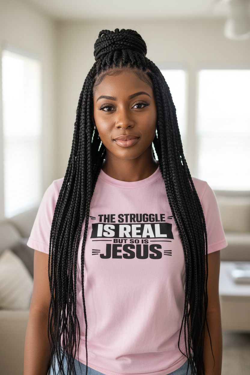 The Struggle Is Real But So Is Jesus Gildan Unisex Softstyle Tee