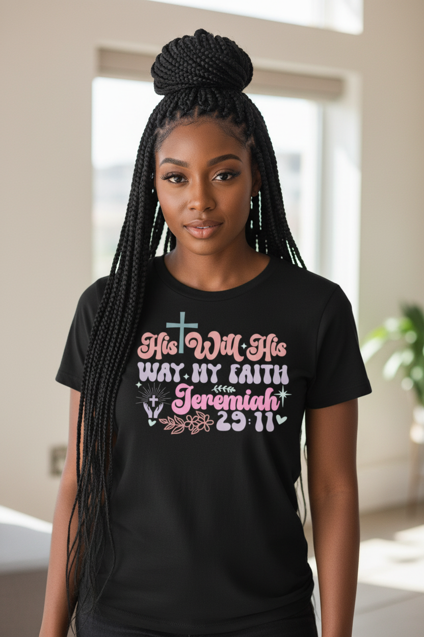 His Will, His Way, My Faith Jer 29:11 Ladies Relaxed Jersey Short-Sleeve T-Shirt