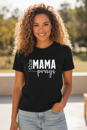 This Mama Prays T-shirt Flowy Cropped Tee