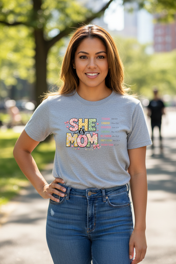 She Is Strong, She Is Mom Ladies T-shirt