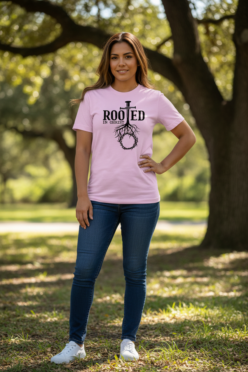 Rooted In Christ Gildan Unisex Softstyle Tee