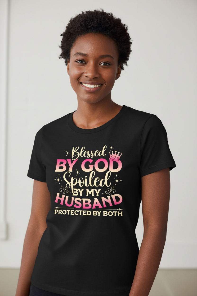 Spoiled By God and My Husband Ladies Relaxed Jersey Short-Sleeve T-Shirt