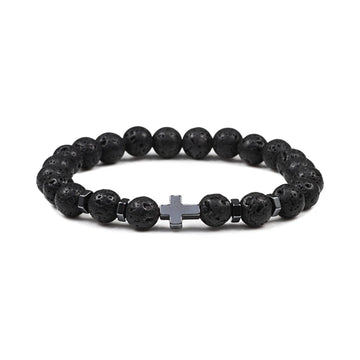 Natural Lava Stone Bead Bracelet