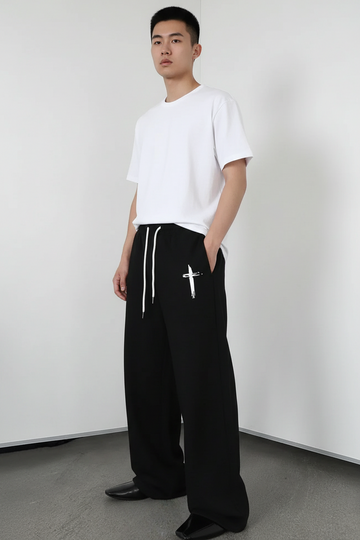 Wide Leg Cross Sweatpants