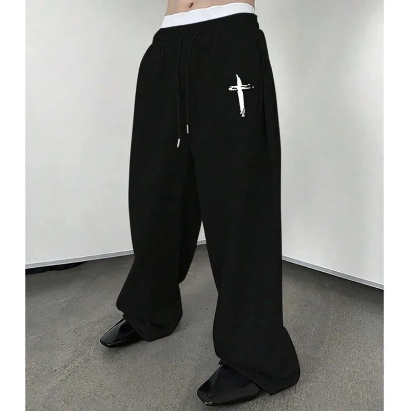 Wide Leg Cross Sweatpants