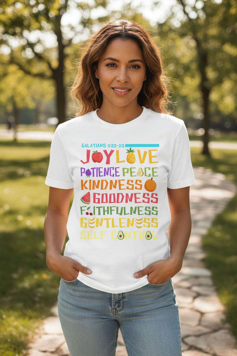 Fruit of The Spirit Christian High Quality Cotton T-shirt