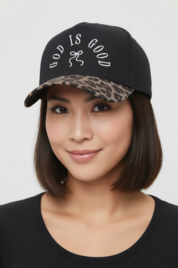 GOD IS GOOD Animal Print Embroidery Baseball Cap