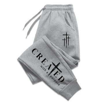 2026 New Arrival Men's Sweatpants High Quality All Season Daily Casual Sports Fashion Jogger Pants Jesus Cross Printed Trousers
