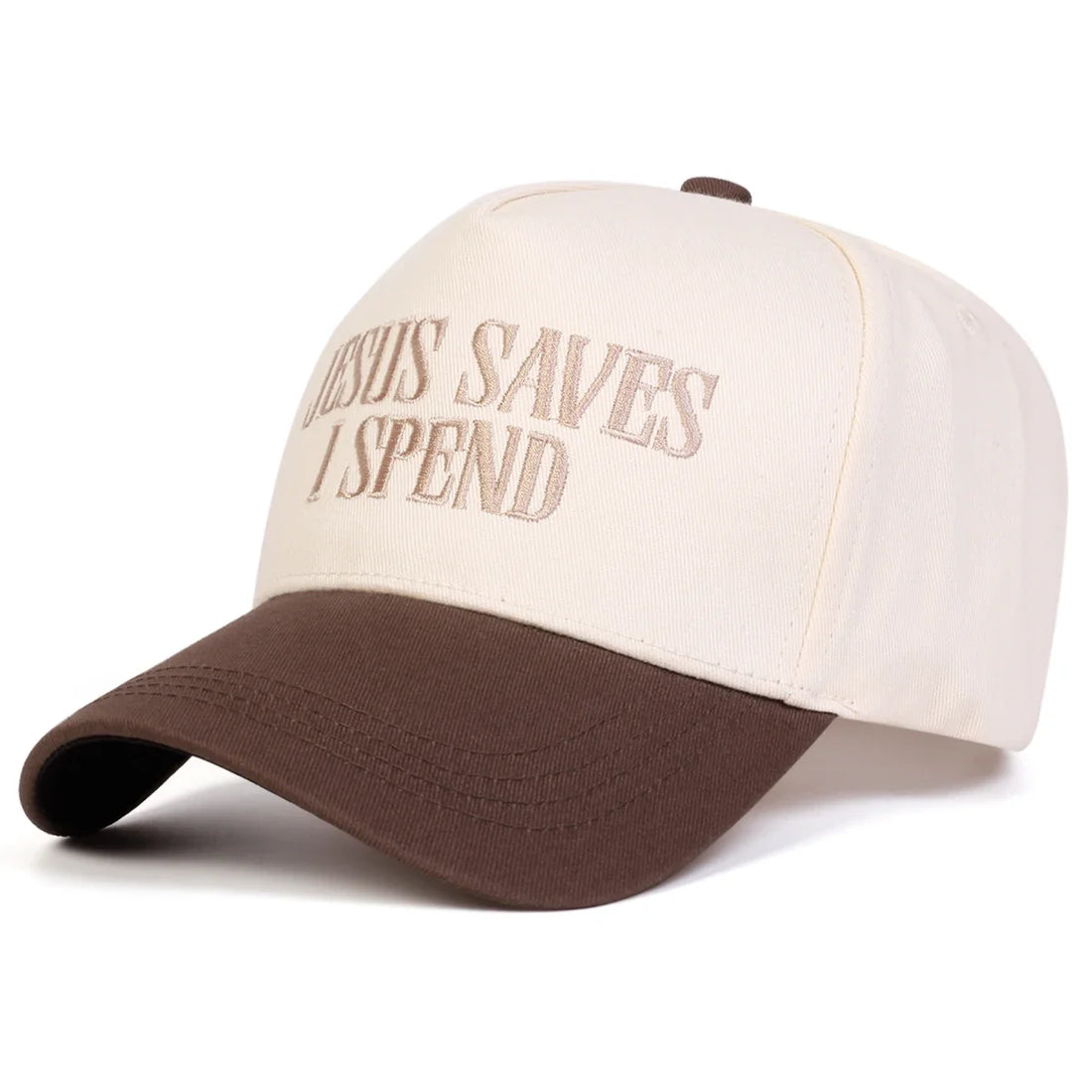 Unisex JESUS SAVES I SPEND Letter Embroidery Baseball Caps Spring Autumn Outdoor Adjustable Casual Hats Sunscreen Hat Sports Cap
