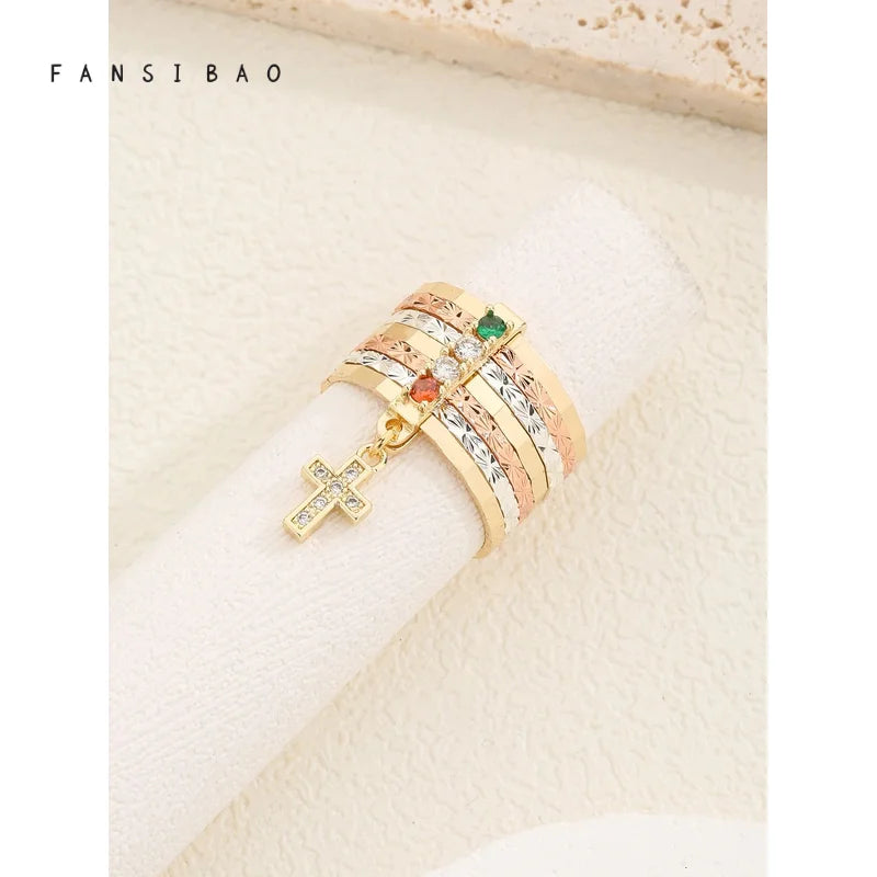 Cross Fashion Jewelry Charm Ring