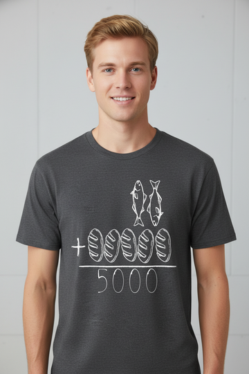 The 5000 Miracle Jesus Fish Bread Christian Tee