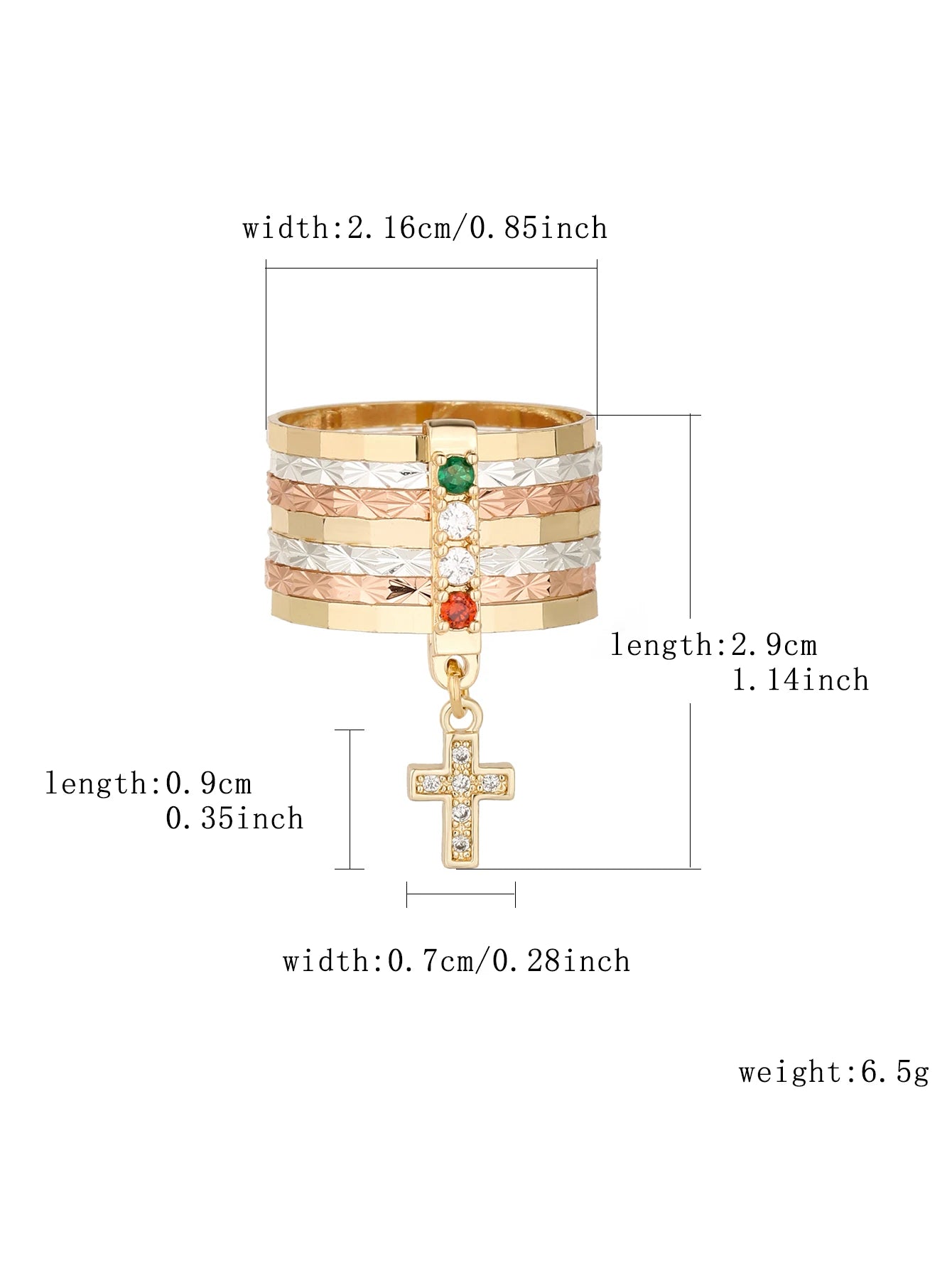 Cross Fashion Jewelry Charm Ring