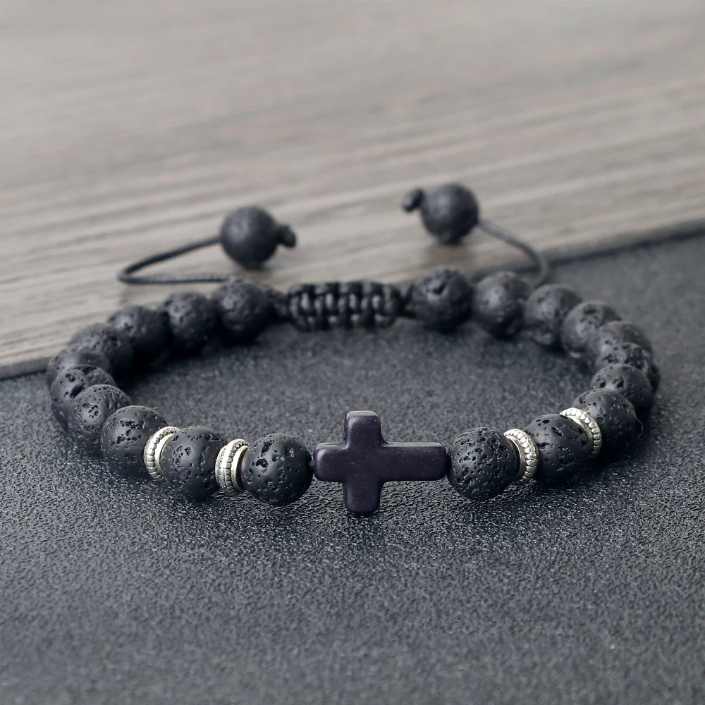 Prayer Men Jesus Cross Bracelet