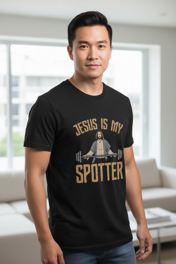 Jesus Is My Spotter Funny Christian T-shirt