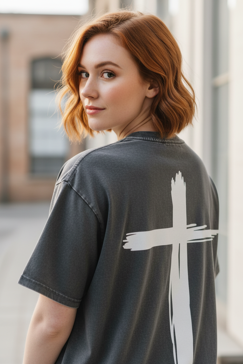 Child of God - Oversized Snow Washed Oversized Cotton Christian T-Shirt